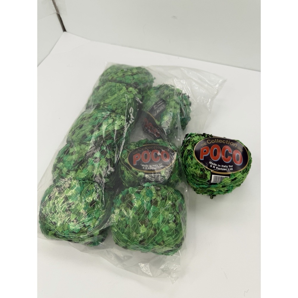 SRK Collection POCO Butterfly Flag Ribbon Yarn Greens 50g 120yds Lot Of 9